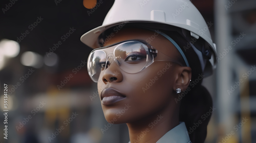 Empowered worker in industry with vision of the future Empowered worker in industry with vision of the future