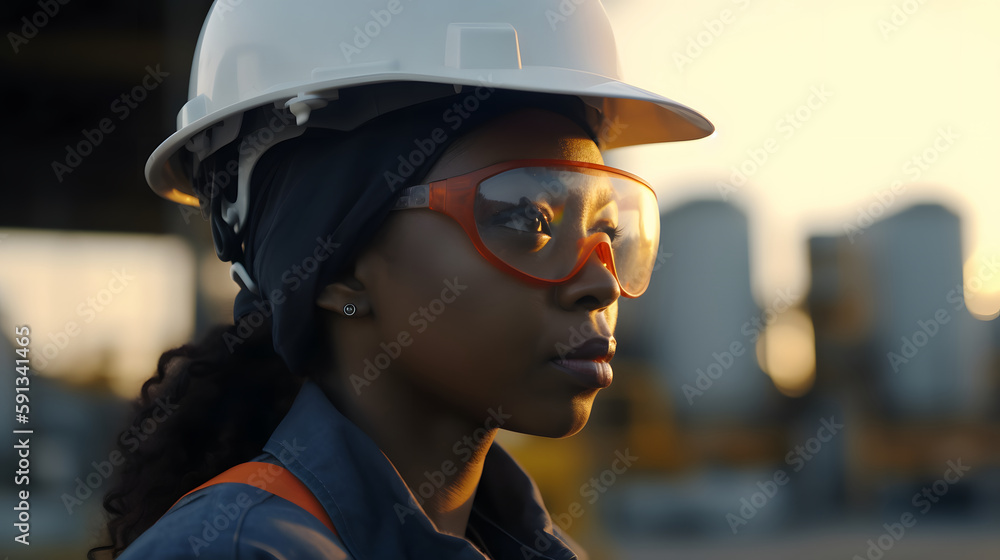 Empowered worker in industry with vision of the future Empowered worker in industry with vision of the future