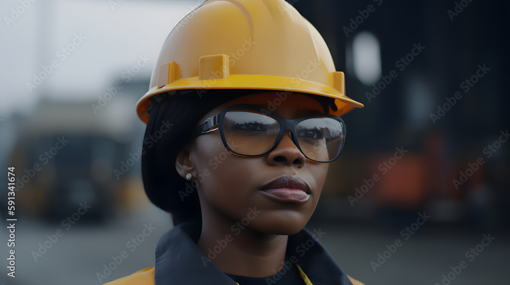 Empowered worker in industry with vision of the future Empowered worker in industry with vision of the future