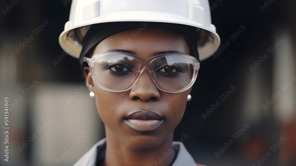 Empowered worker in industry with vision of the future Empowered worker in industry with vision of the future