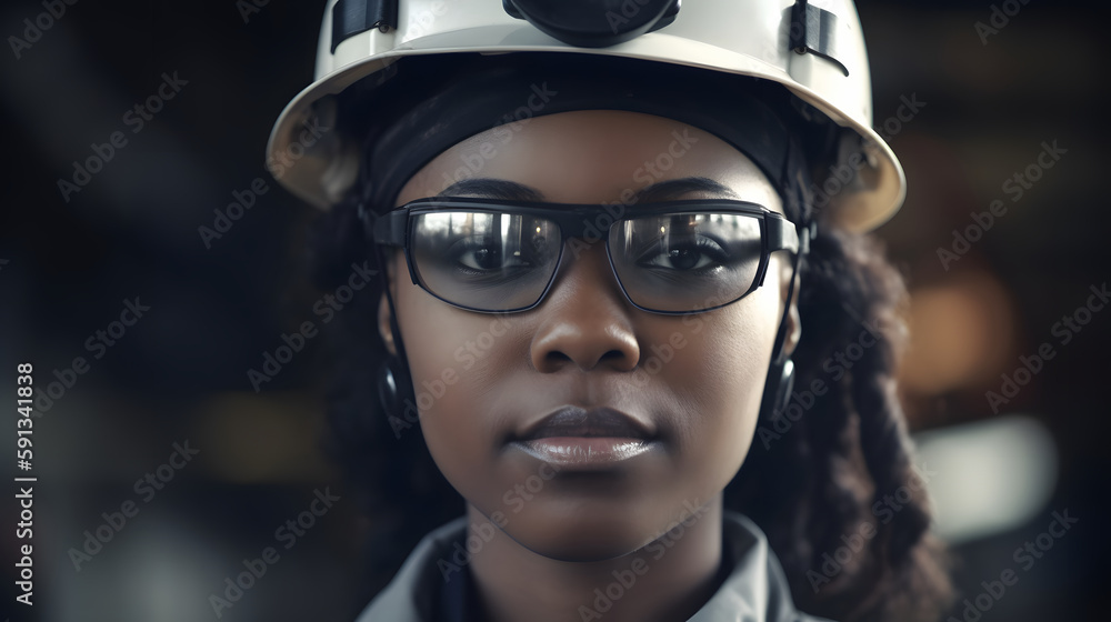 Empowered worker in industry with vision of the future Empowered worker in industry with vision of the future