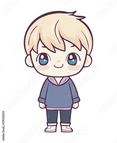 blond boy character kawaii