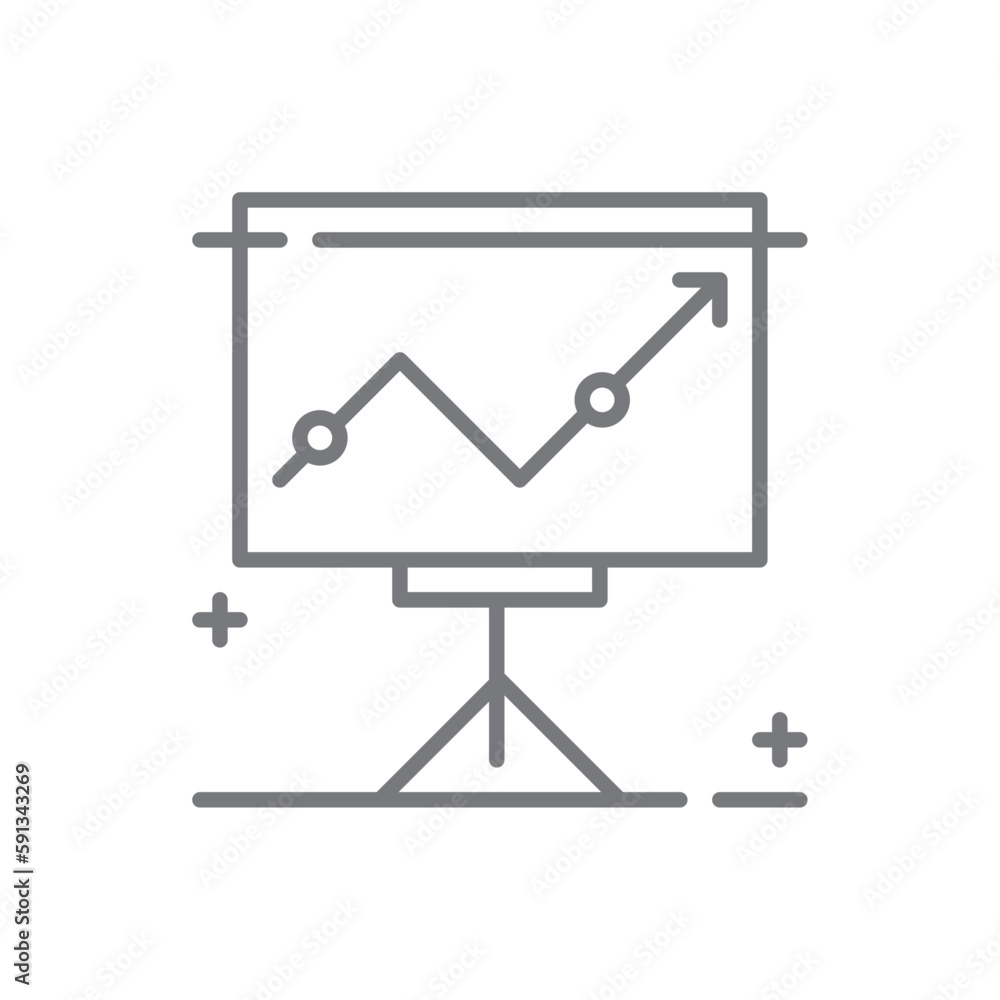 Presentation Business and office icon with black outline style. conference, seminar, meeting, communication, discussion, strategy, classroom. Vector illustration Presentation Business and office icon with black outline style. conference, seminar, meeting, communication, discussion, strategy, classroom. Vector illustration