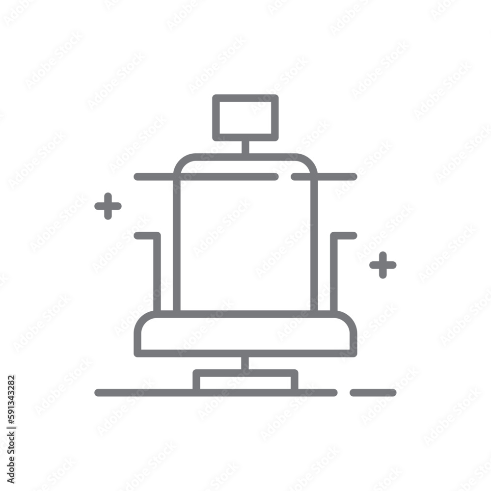 Office Chair Business and office icon with black outline style. furniture, seat, interior, modern, desk, relax, comfort. Vector illustration Office Chair Business and office icon with black outline style. furniture, seat, interior, modern, desk, relax, comfort. Vector illustration