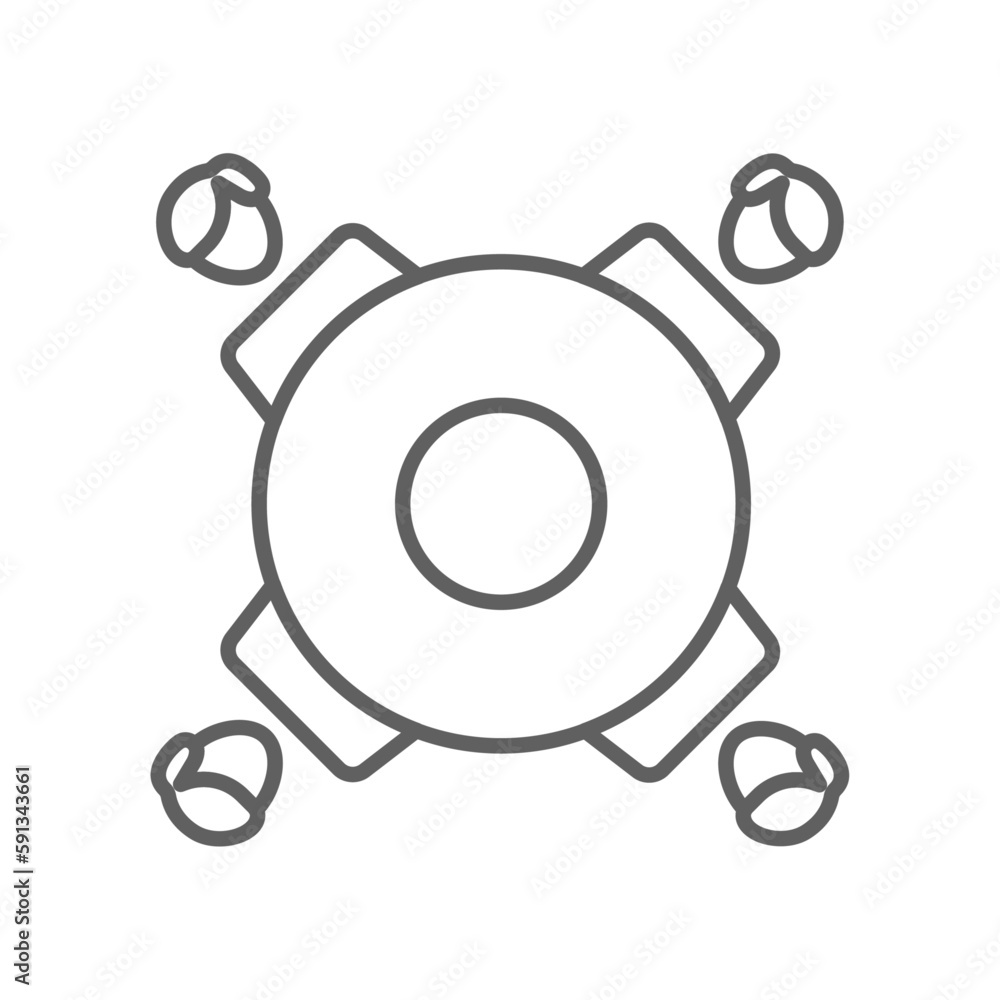 Meeting Business and office icon with black outline style. people, communication, conference, partnership, discussion, seminar, collaboration. Vector illustration Meeting Business and office icon with black outline style. people, communication, conference, partnership, discussion, seminar, collaboration. Vector illustration