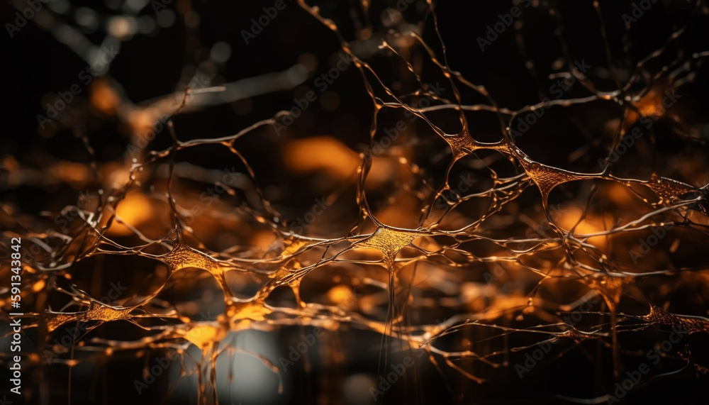 Bright yellow leaf illuminated in dark forest generated by AI Bright yellow leaf illuminated in dark forest generated by AI
