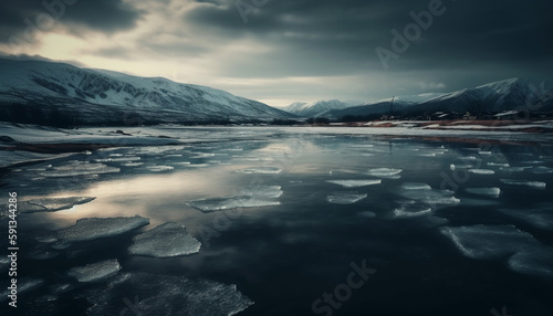 Wallpaper Mural Majestic mountain range reflects tranquil beauty in nature generated by AI Torontodigital.ca