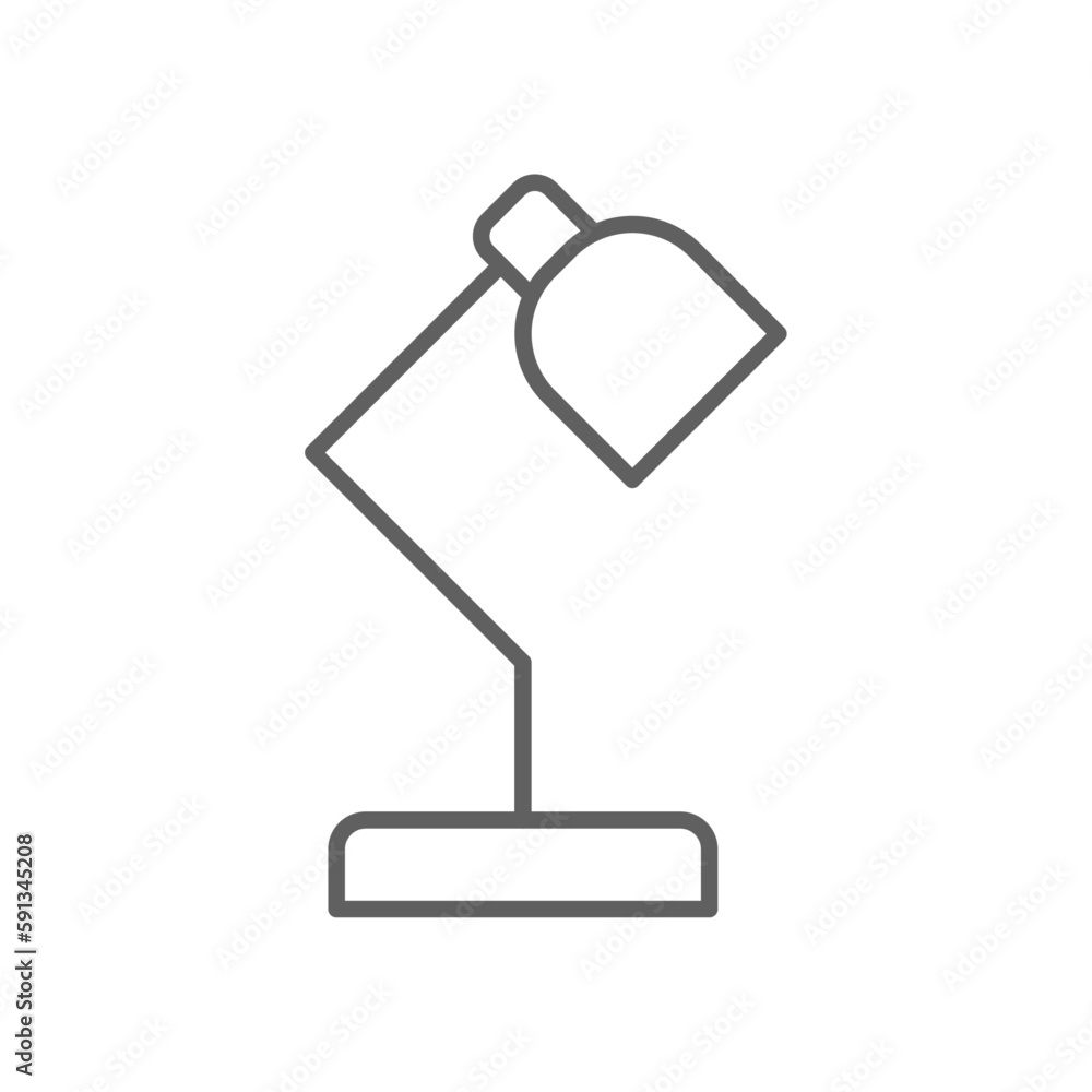 Table Lamp Business and office icon with black outline style. light, lightbulb, bulb, electricity, innovation, creative, power. Vector illustration Table Lamp Business and office icon with black outline style. light, lightbulb, bulb, electricity, innovation, creative, power. Vector illustration