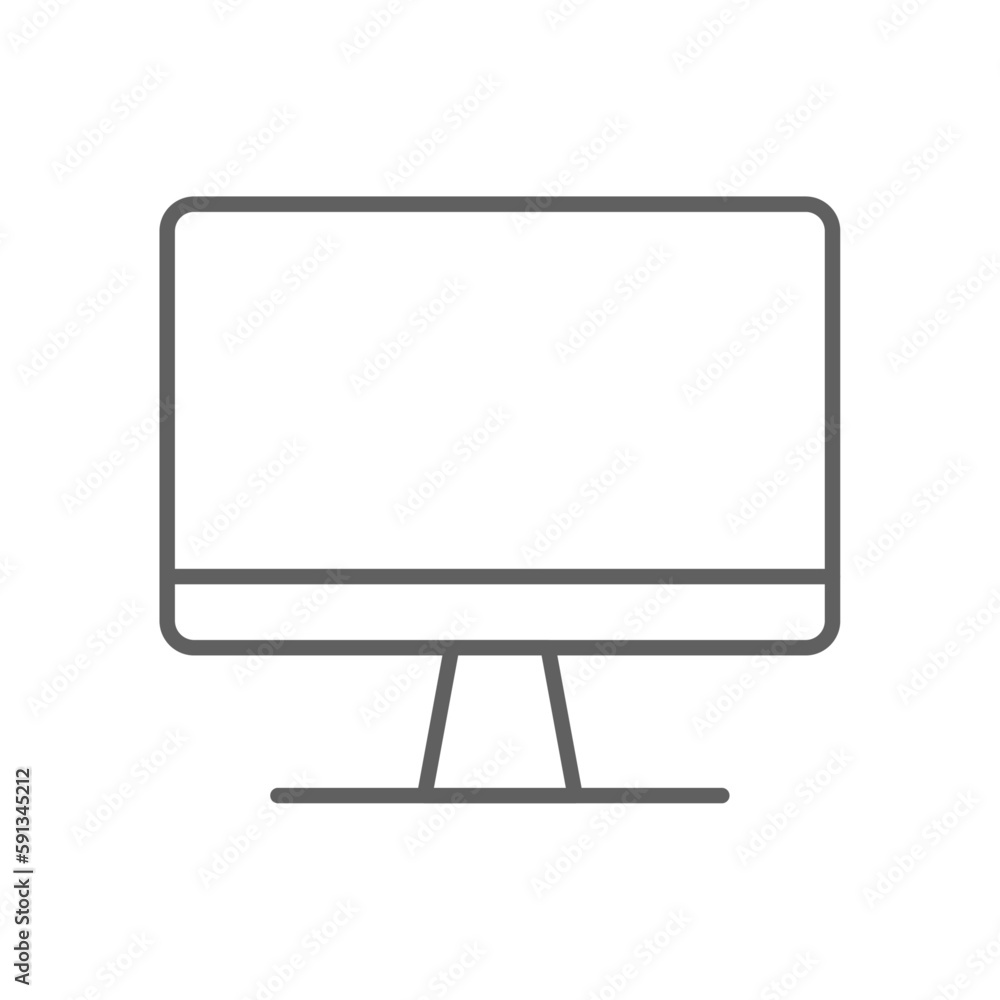 Monitor Business and office icon with black outline style. screen, computer, display, pc, digital, device, lcd. Vector illustration Monitor Business and office icon with black outline style. screen, computer, display, pc, digital, device, lcd. Vector illustration