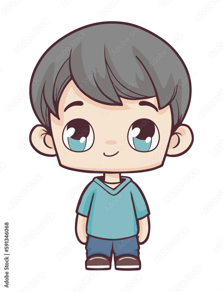 little boy cartoon kawaii