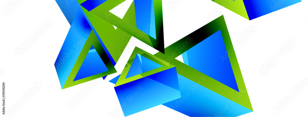 Triangle abstract background. 3d vector basic shape technology or business concept composition. Trendy techno business template for wallpaper, banner, background or landing Triangle abstract background. 3d vector basic shape technology or business concept composition. Trendy techno business template for wallpaper, banner, background or landing