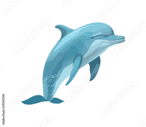 Cute Dolphin Animal Cartoon Jumping