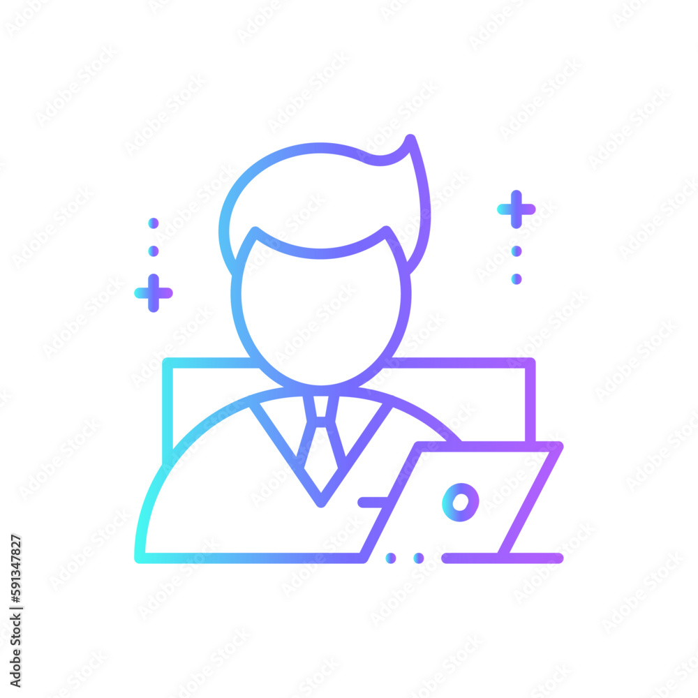 Employee Business people icon with blue duotone style. person, human, manager, work, leader, businessman, staff. Vector illustration Employee Business people icon with blue duotone style. person, human, manager, work, leader, businessman, staff. Vector illustration