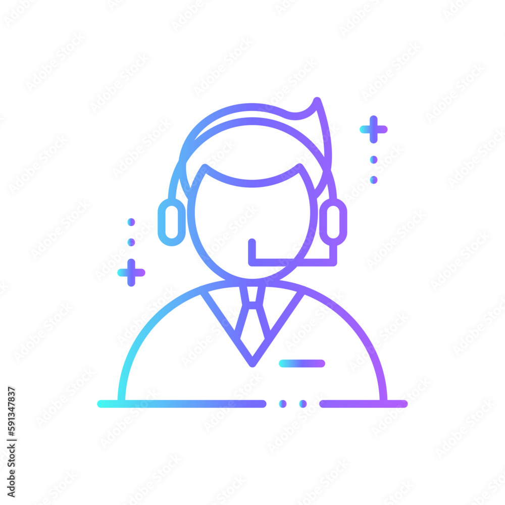 Customer Service Business people icon with blue duotone style. support, chat, call, contact, center, online, assistant. Vector illustration Customer Service Business people icon with blue duotone style. support, chat, call, contact, center, online, assistant. Vector illustration