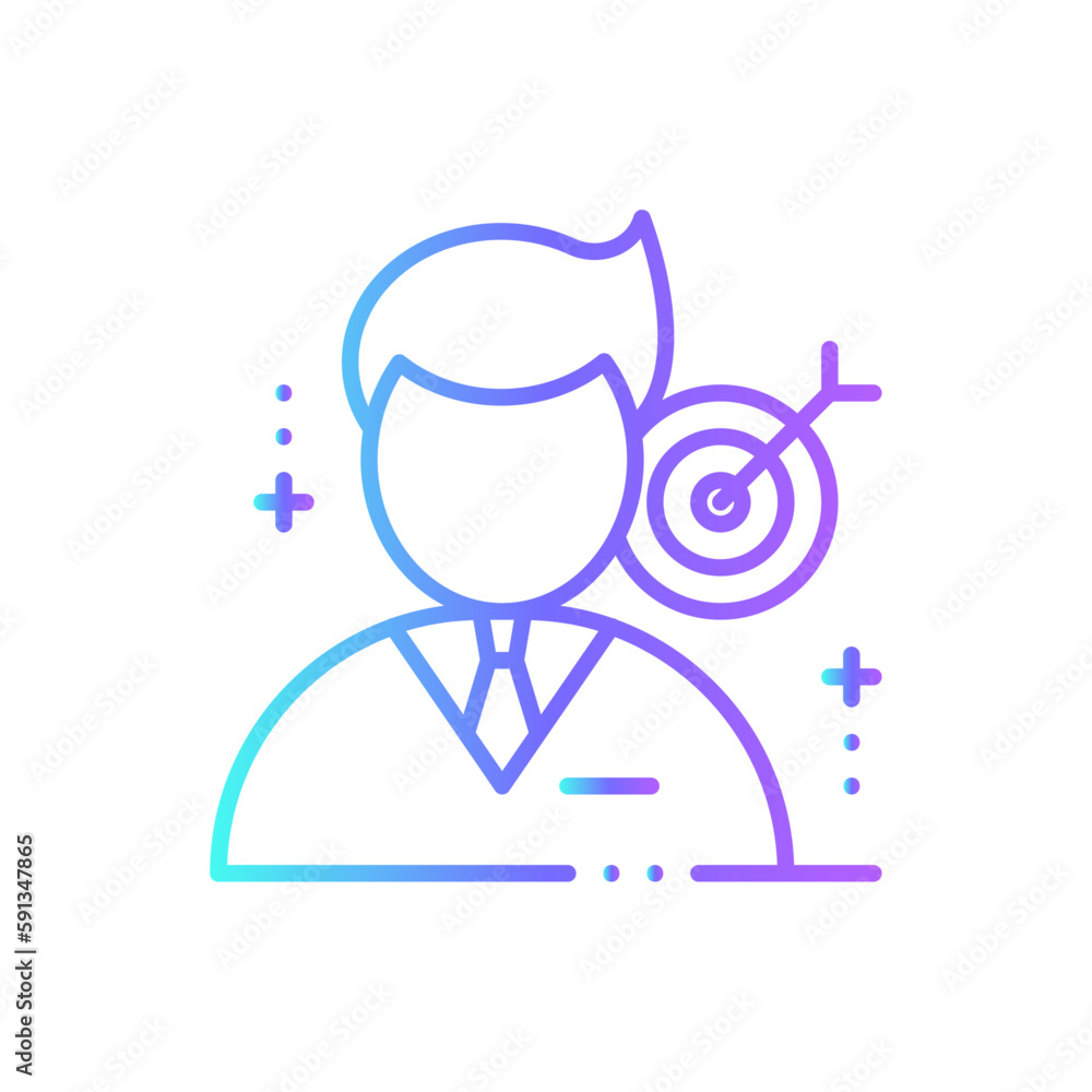 Achieve Business people icon with blue duotone style. success, competition, goal, approval, quality, progress, performance. Vector illustration Achieve Business people icon with blue duotone style. success, competition, goal, approval, quality, progress, performance. Vector illustration