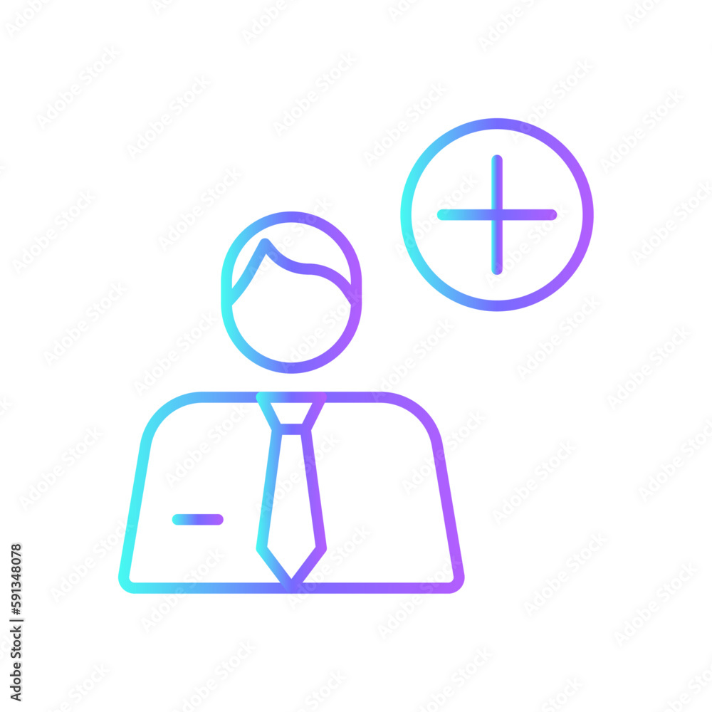 Team addition Business people icon with blue duotone style. human, plus, add, social, community, member, user. Vector illustration Team addition Business people icon with blue duotone style. human, plus, add, social, community, member, user. Vector illustration