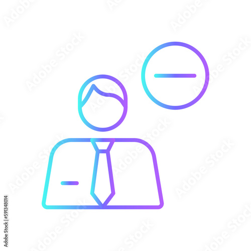 Team reduction Business people icon with blue duotone style. team, strategy, analysis, employee, problem, management, person. Vector illustration