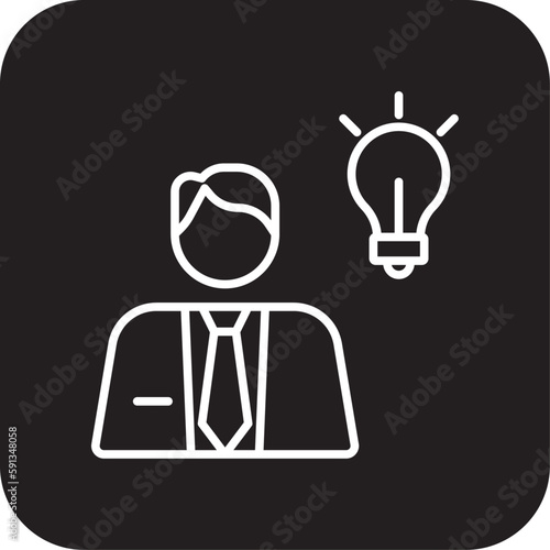 RnD Business people icon with black filled line style. design, innovation, creative, analysis, graphic, plan, idea. Vector illustration