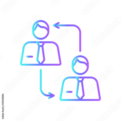 Mutation Business people icon with blue duotone style. people, concept, design, form, control, learn, definition, note. Vector illustration