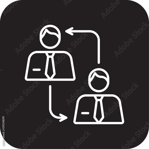 Mutation Business people icon with black filled line style. people, concept, design, form, control, learn, definition, note. Vector illustration