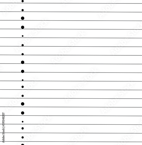 A simple lined sheet contains a vertical cluster of dots. Dot's place for comments.