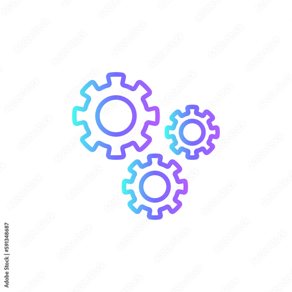 Management Data management icon with blue duotone style. business, teamwork, team, strategy, concept, manage, gear. Vector illustration