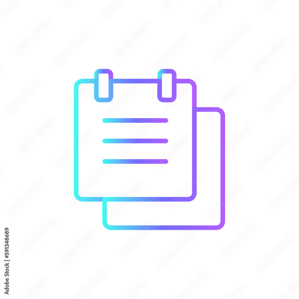 Note Data management icon with blue duotone style. sheet, paper, object, document, file, notepad, write. Vector illustration Note Data management icon with blue duotone style. sheet, paper, object, document, file, notepad, write. Vector illustration