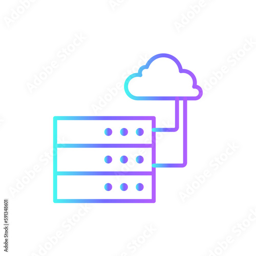 Big Data Data management icon with blue duotone style. information, analysis, analytics, network, digital, database, storage. Vector illustration