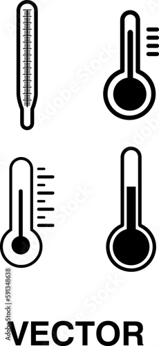 Thermometer icon set vector illustration on white background