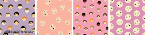 Feminine look, abstract personage, mascot design, funny face, cute icon