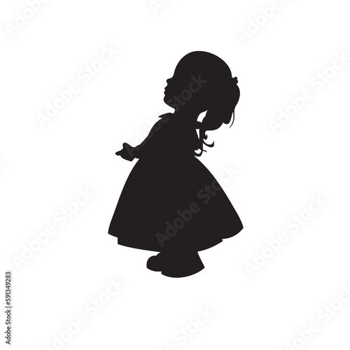 Little girl looks up