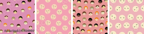 Feminine look, abstract personage, mascot design, funny face, cute icon