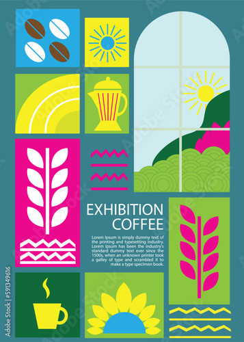 Exhibition coffee morning plant cup poster