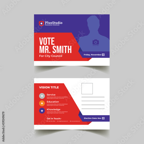 modern election postcard template design