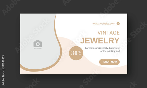 jewelry video youtube thumbnail social media & live stream jewelry collection product sale marketing promotion vector illustrator  