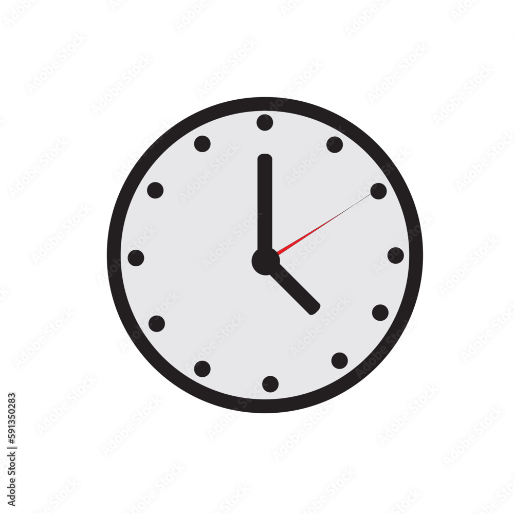 clock vector flat illustration isolated on white background clock vector flat illustration isolated on white background