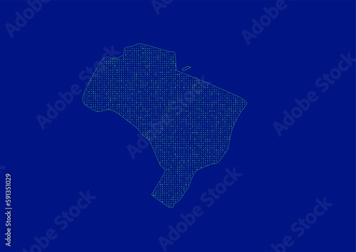 Vector Brazil map for technology or innovation or it concepts. Minimalist country border filled with 1s and 0s. File is suitable for digital editing and prints of all sizes.