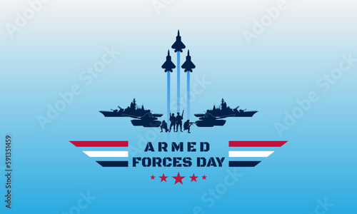 Armed Forces Day background vector illustration
