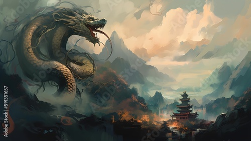 Sake Dragon in wallpaper China 8k