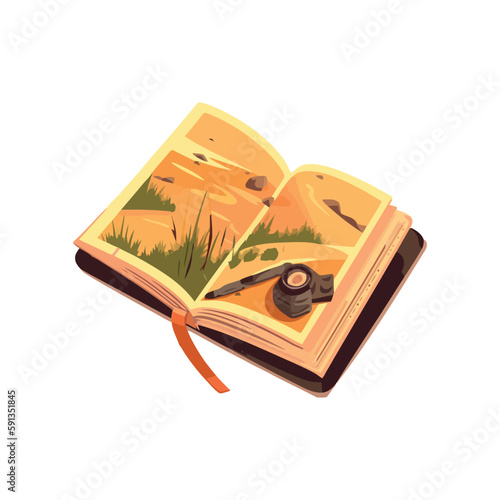 Education through reading, nature wisdom illustrated outdoors