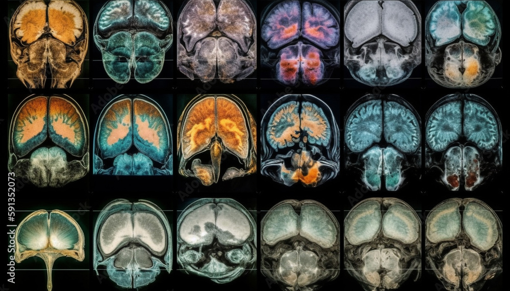 Fototapeta premium Human brain imaged with advanced medical technology generated by AI