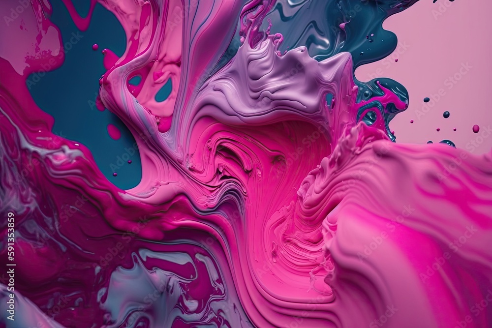 Close Up View of a Colorful Liquid Abstract Background. Generative AI