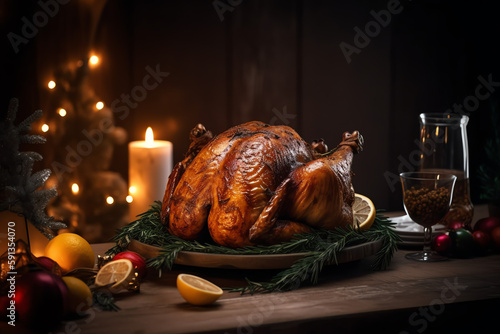 Traditional Christmas turkey for the holidays
