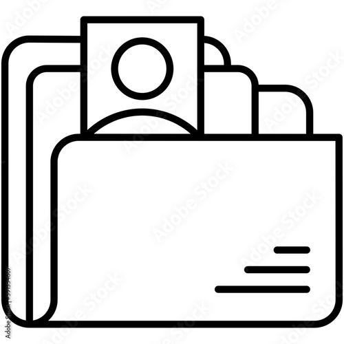 Folder Icon, Line Icon Style, Employment business Symbol Vector Stock.