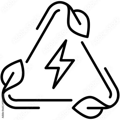 Sustainable Line Icon Style, Energy power resource Symbol Vector Stock.