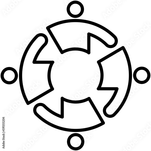 community icon, line icon style, social service care symbol vector stock.