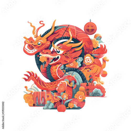 Chinese dragon symbol of prosperity and wealth