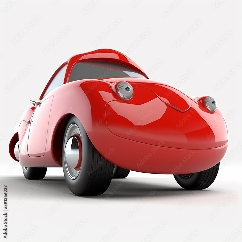 Cute and funny cartoon car
