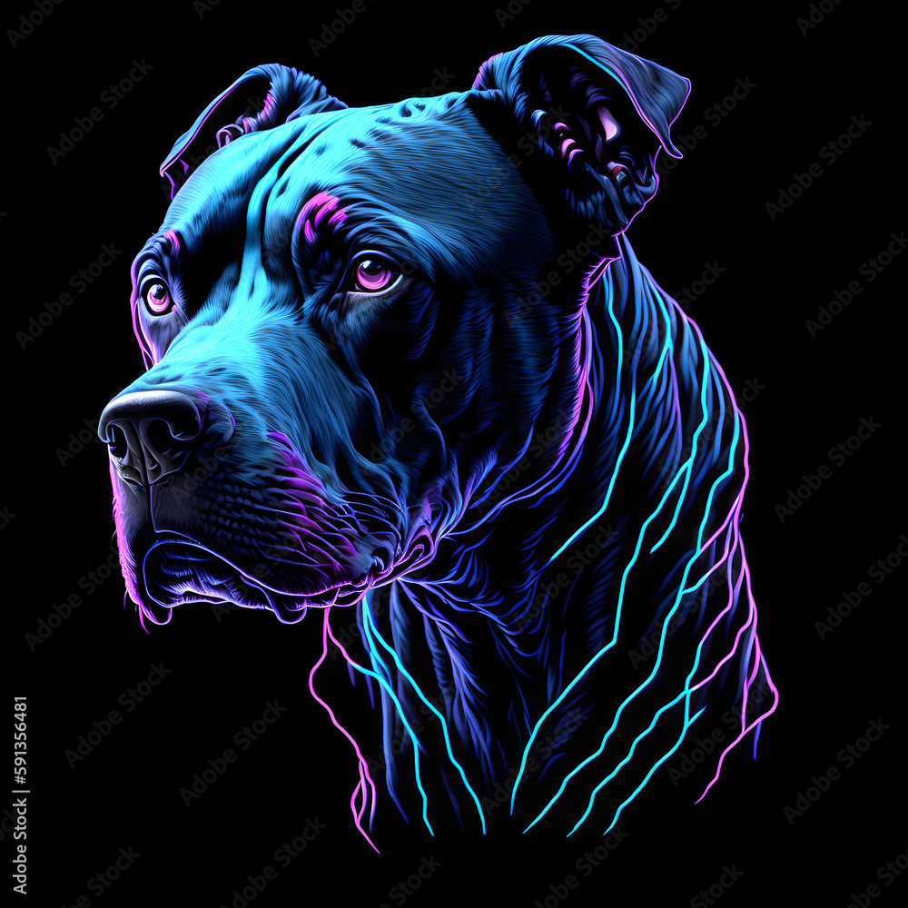 Dog Neon T Shirt Design