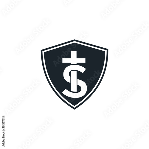 Logo shield church initial